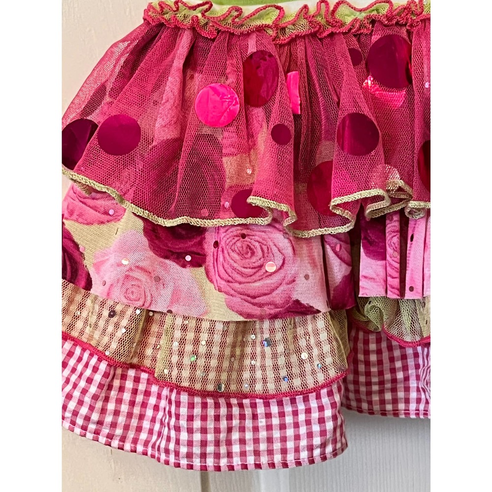 18 Month Bonnie Baby Ruffle Dress - Green/Pink/Sparkles - Many Patterns - Picture 5 of 7